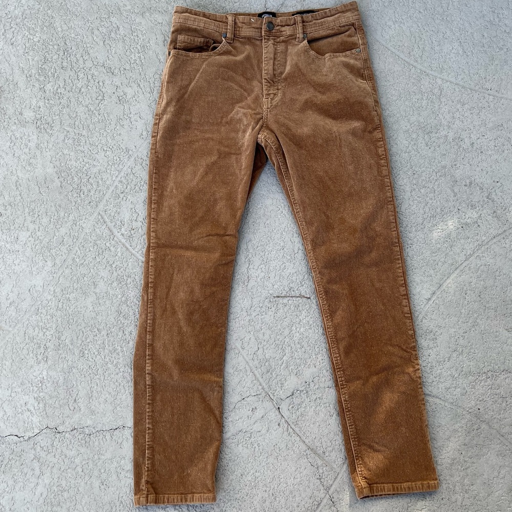 Cotton On Tapered Leg Corduroy Light Brown Pants